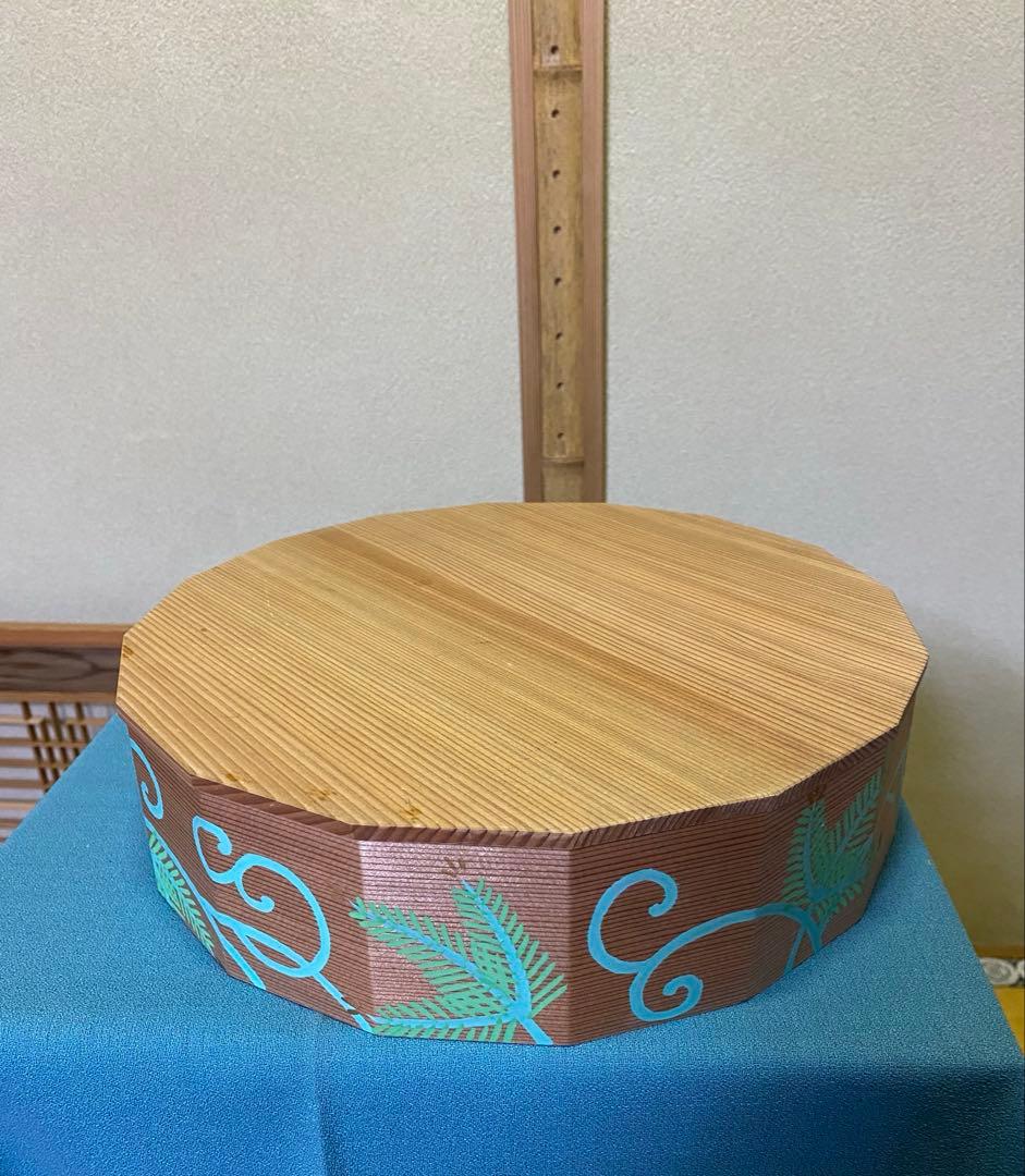 茶道具/炭斗 松唐草絵　玄々斎好写　杉折曲