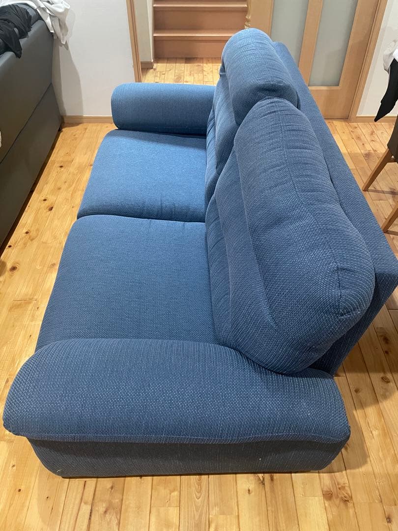 3人掛けソファ 青色 美品