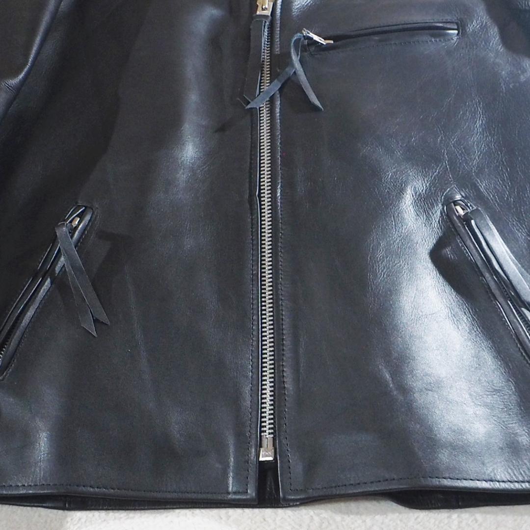 美品★フリーダム Freedom ライダースジャケット 本革 立襟 肉厚 40