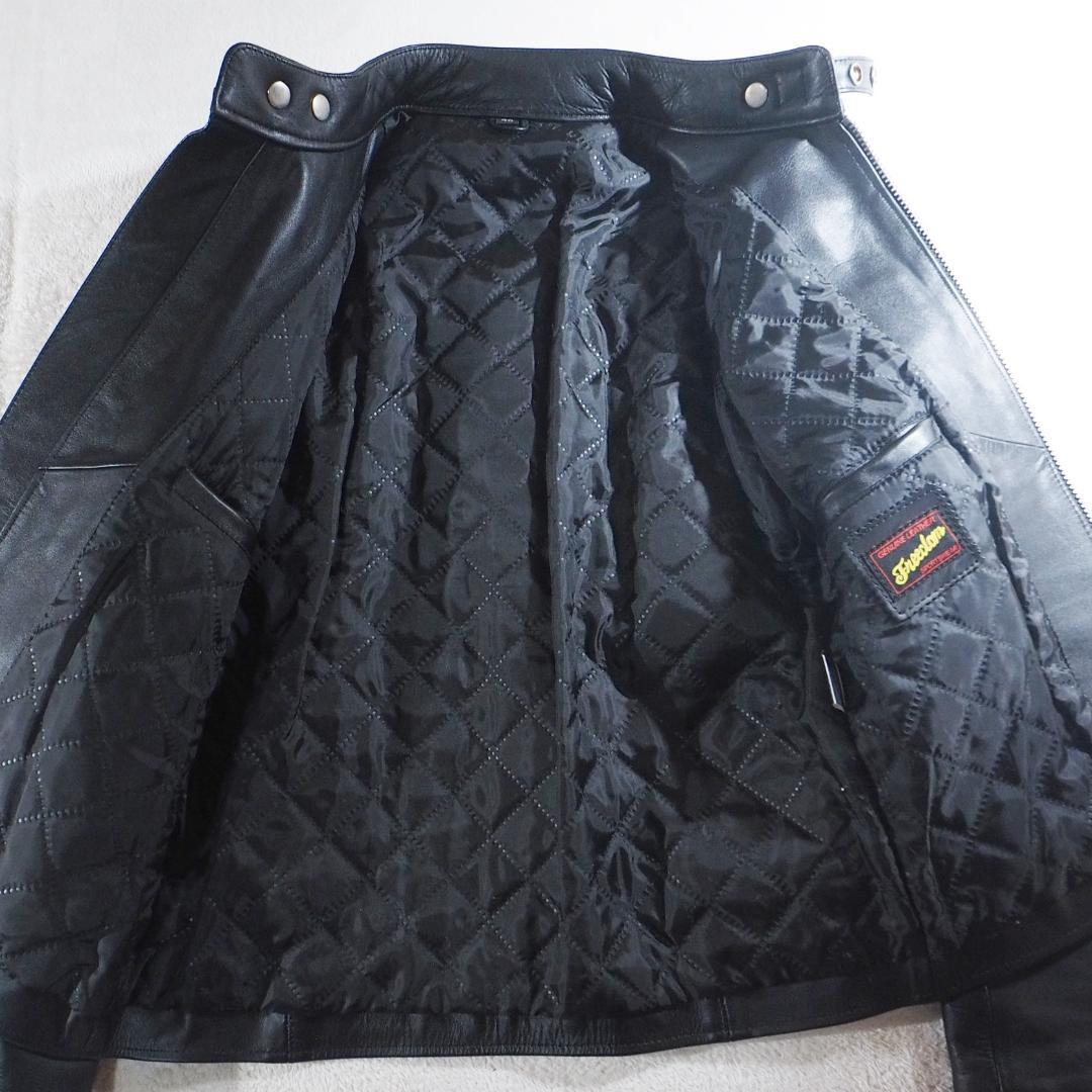 美品★フリーダム Freedom ライダースジャケット 本革 立襟 肉厚 40