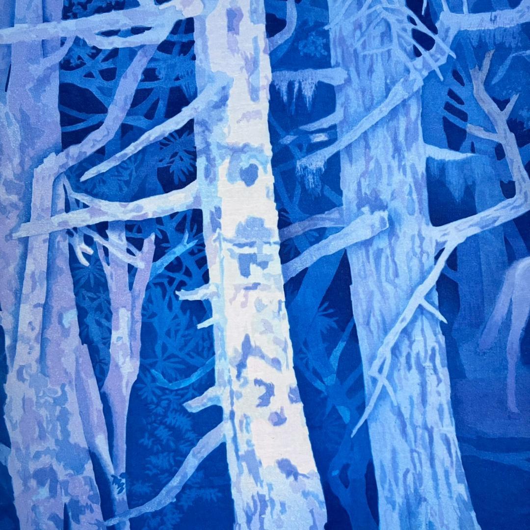 東山魁夷「白馬の森」木版画 朱印有り アダチ版画研究所 昭和を代表する日本画家