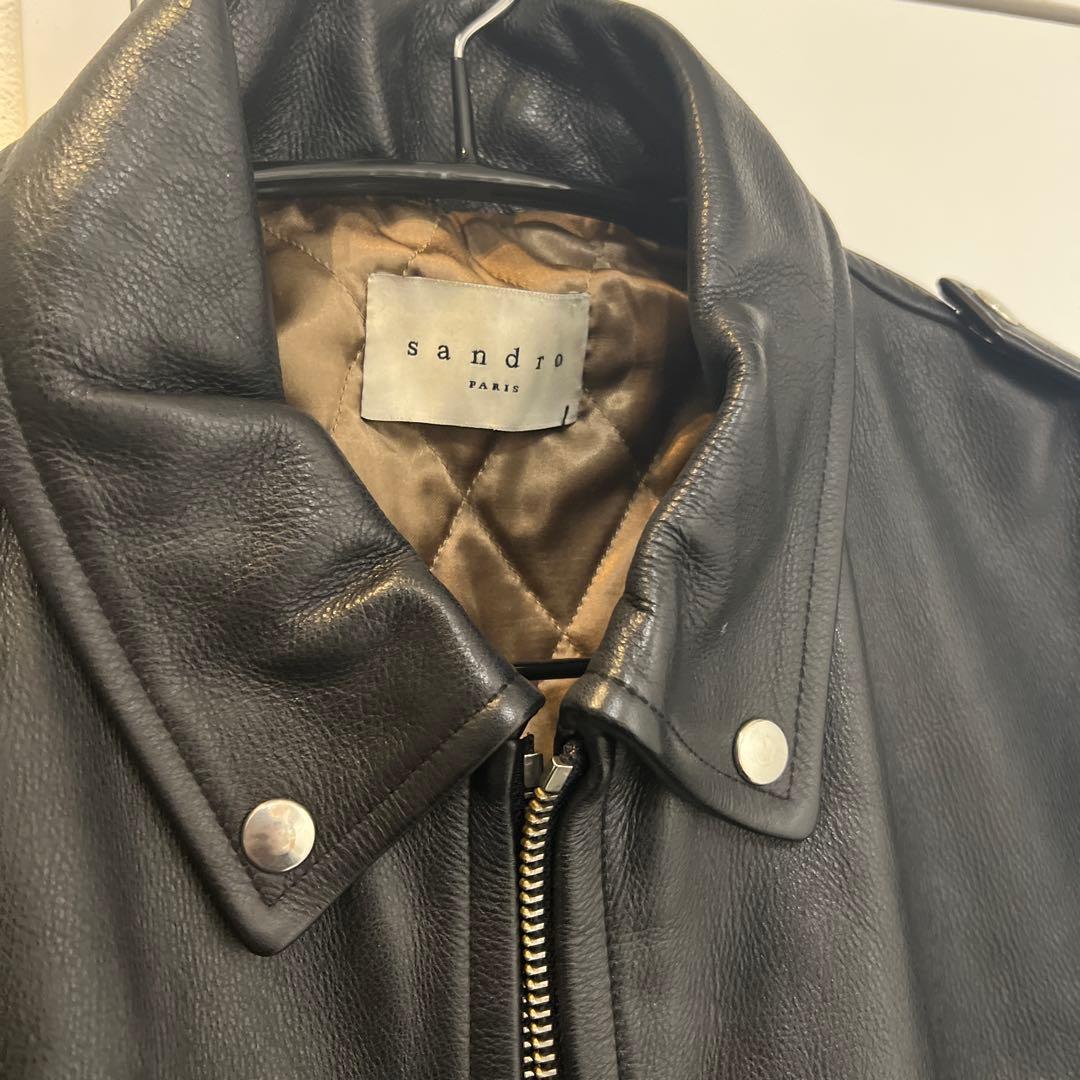 sandro paris シングル ライダースジャケット L スタッズ