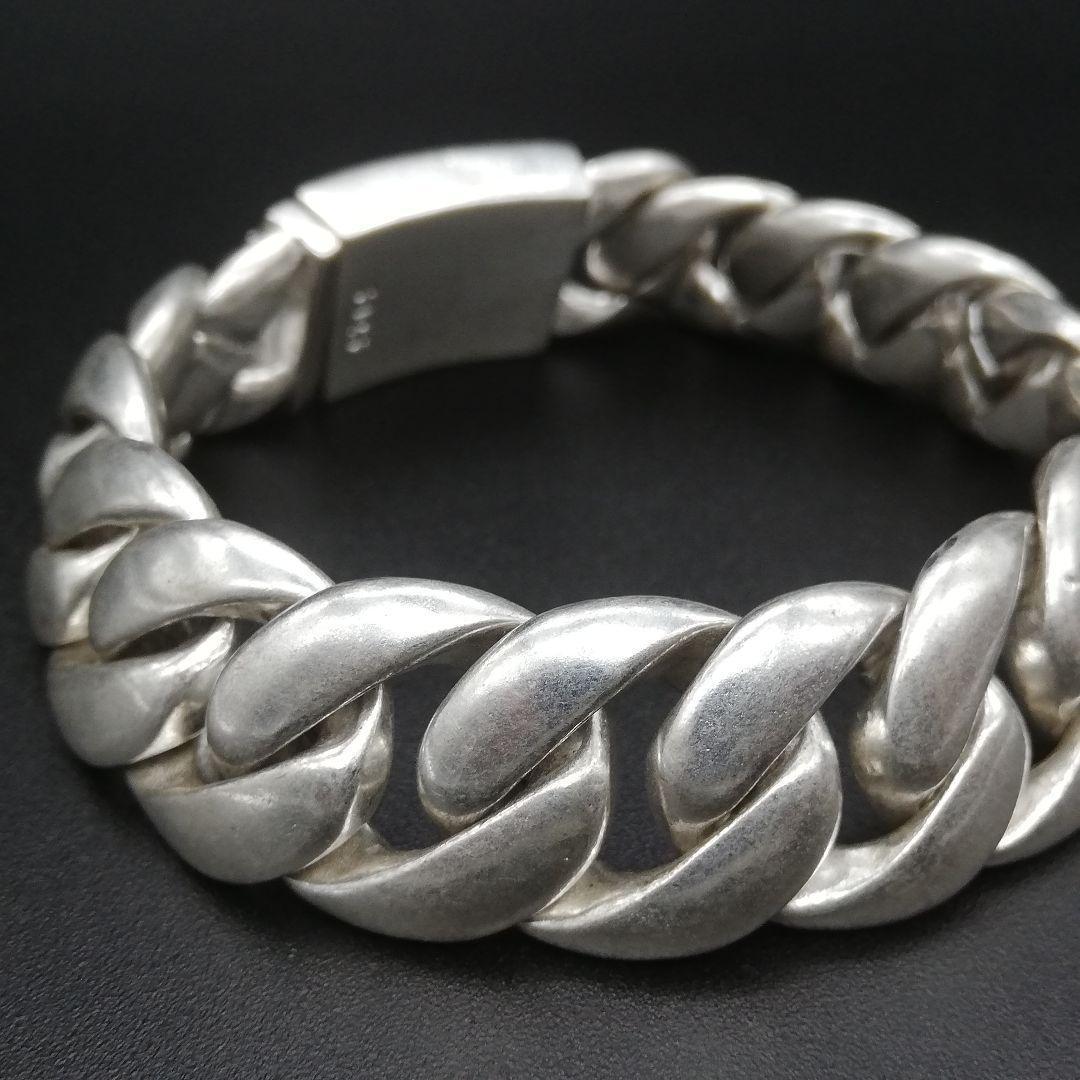 20mm Silver 925 ブレスレット 純銀 メンズ シルバー 極太