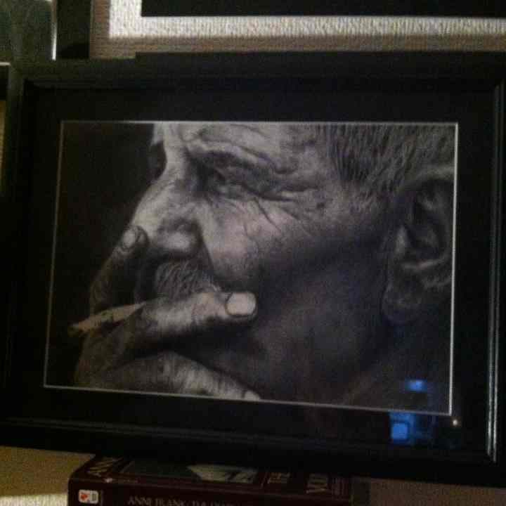 An old man.  鉛筆画