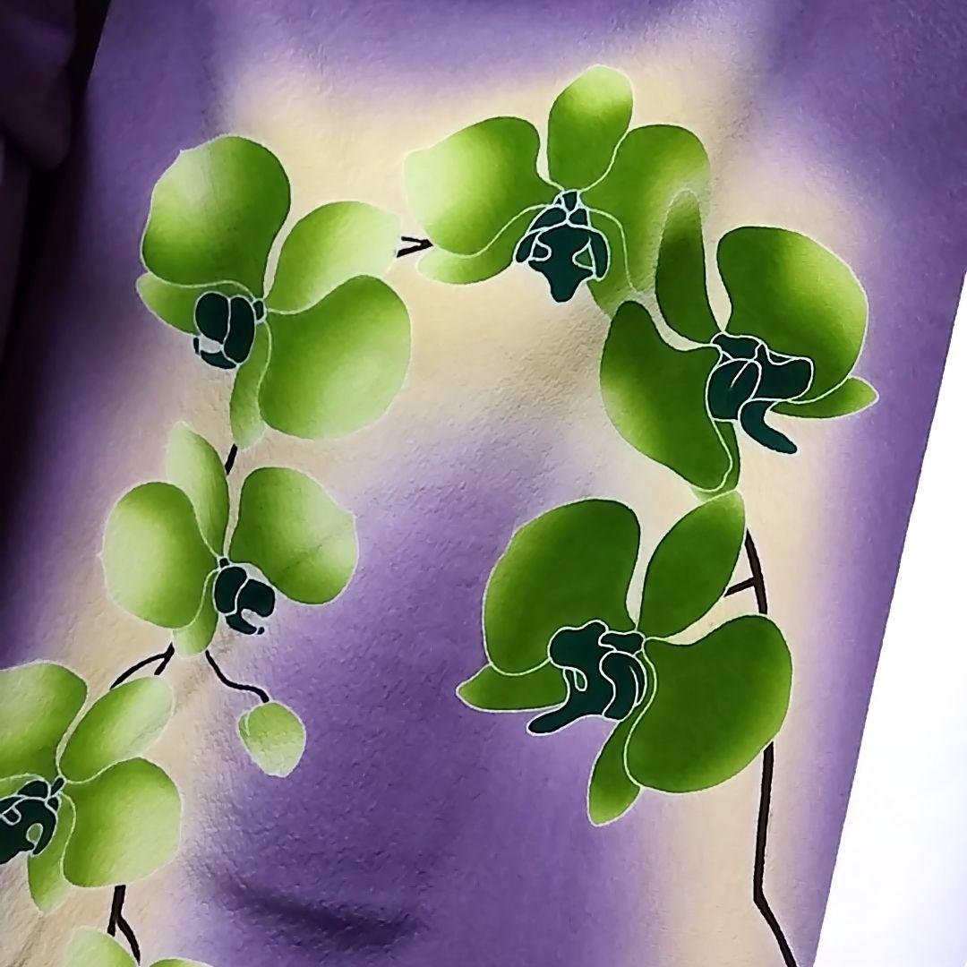 辻村ジュサブロー 寿三郎 胡蝶蘭 振袖 紫 セット 袋帯　刺繍