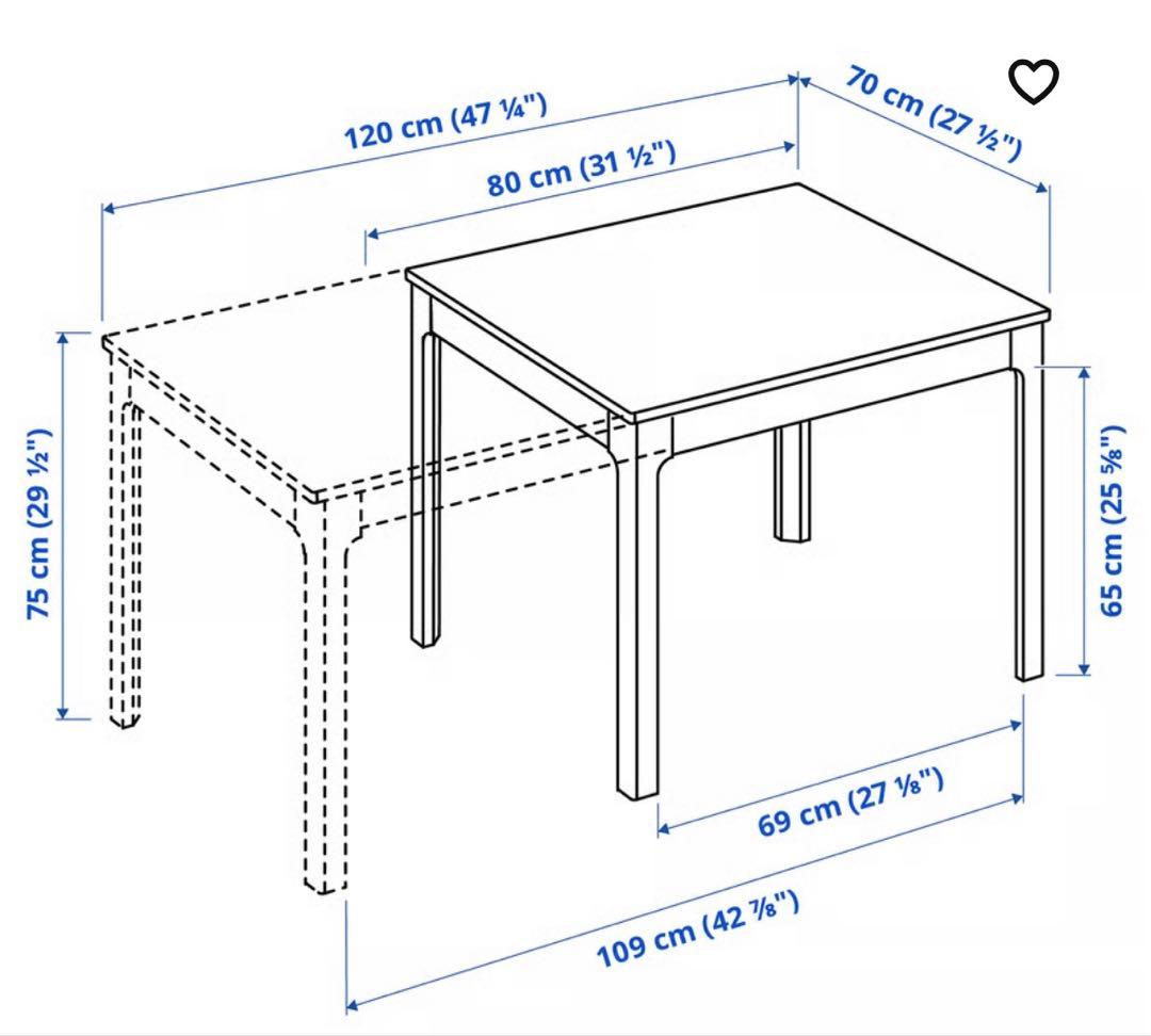 IKEA EKEDALENダイニングテーブル ダークブラウン伸長式テーブル
