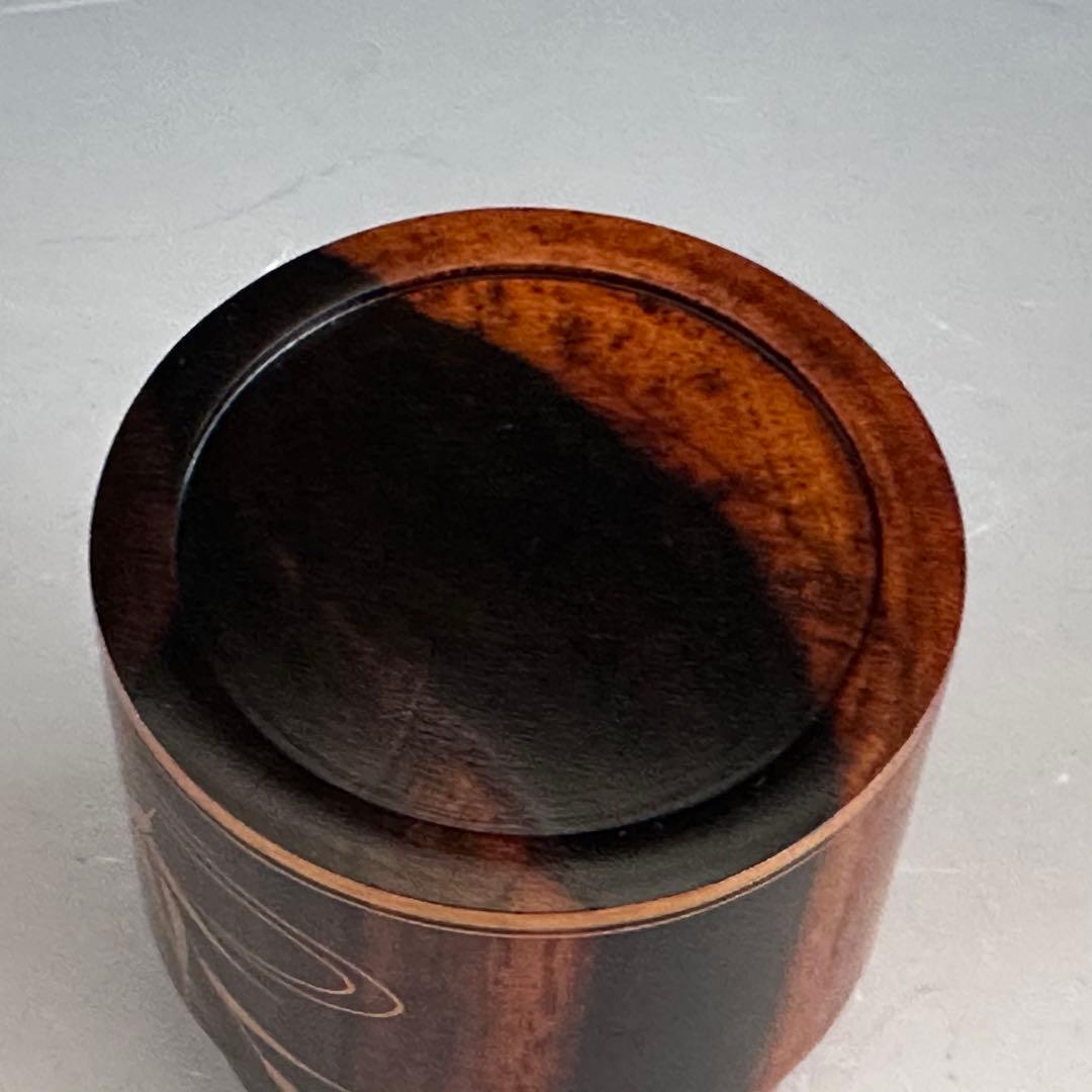 茶道具　黒柿　二季鳥蒔絵　中次　茶器　中村宗悦　共箱　漆芸　月に雁　秋　茶会