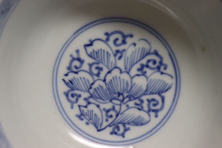 中国　染付お碗　宣徳年製銘　アンティーク　送料込み0819