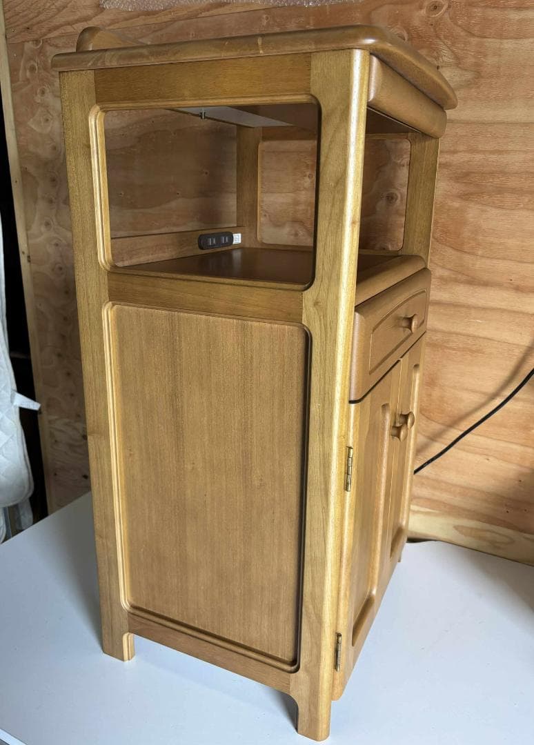 KARIMOKU 電話台・FAX台 木製 オールド ヴィンテージUsed/キレイ