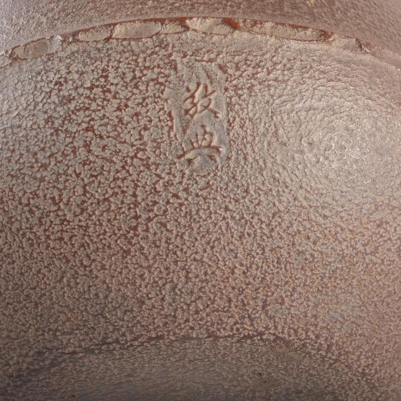 人間国宝　釜師　高橋敬典作　浜松地文真形釜　鉄釜　共箱　M　5167A