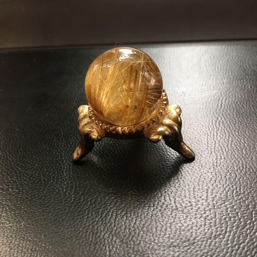 【高品質】　タイチンルチルクオーツ　丸玉　２２ｍｍ