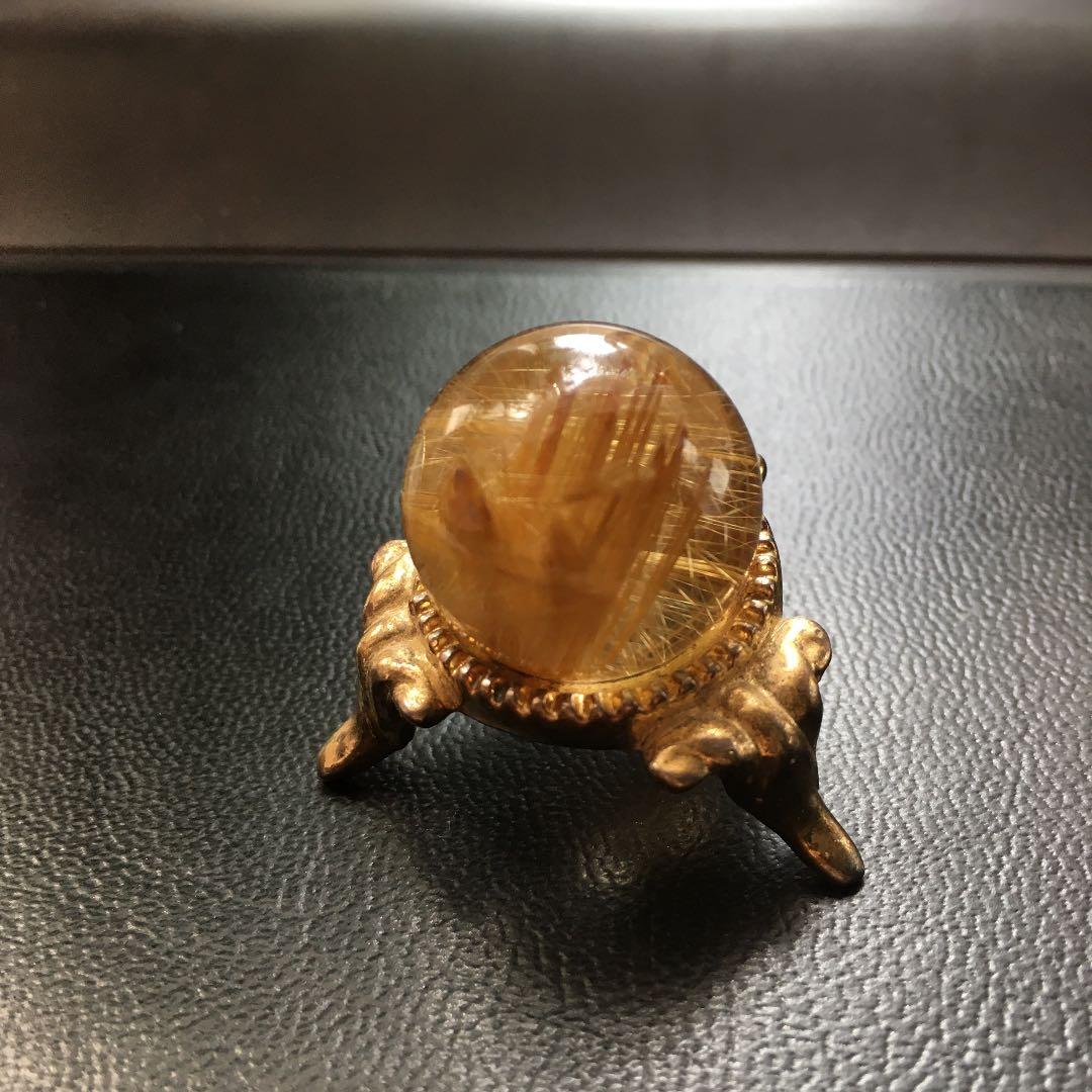 【高品質】　タイチンルチルクオーツ　丸玉　２２ｍｍ