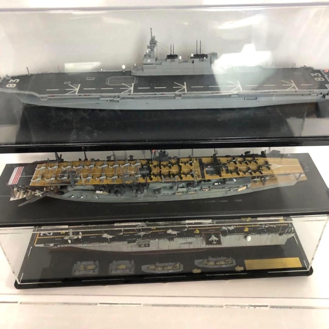 艦船模型セット アクリルケース付 空母 プラモデル 完成品 コレクション