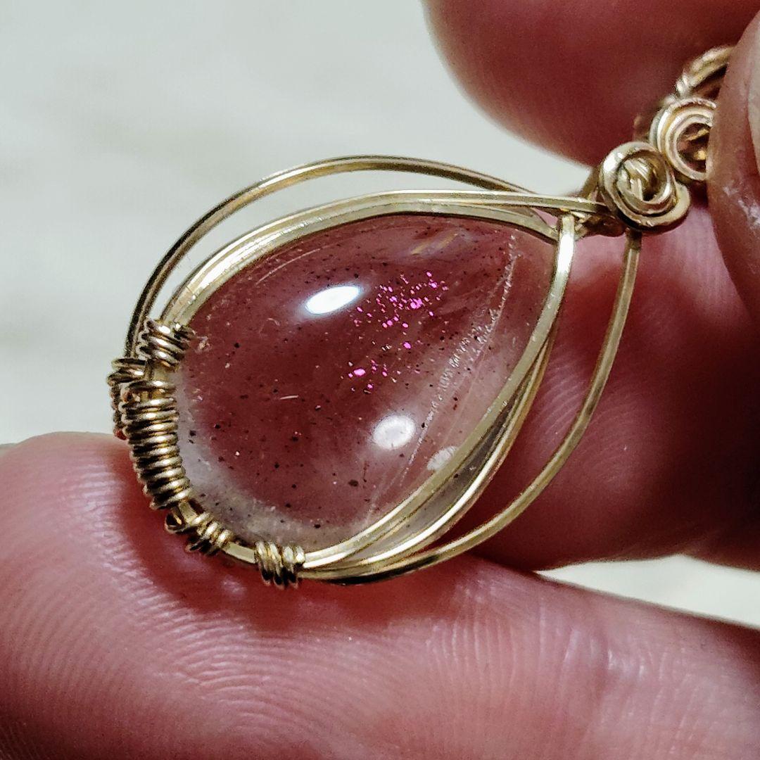 ティンカーベルクォーツ✨ピンクファイヤークォーツ✨ペンダントトップ 幻の水晶✨