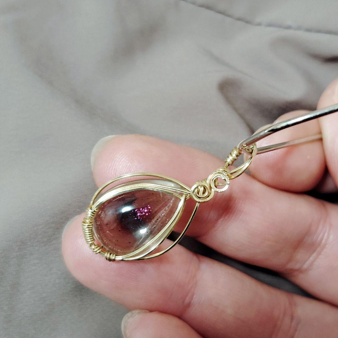 ティンカーベルクォーツ✨ピンクファイヤークォーツ✨ペンダントトップ 幻の水晶✨