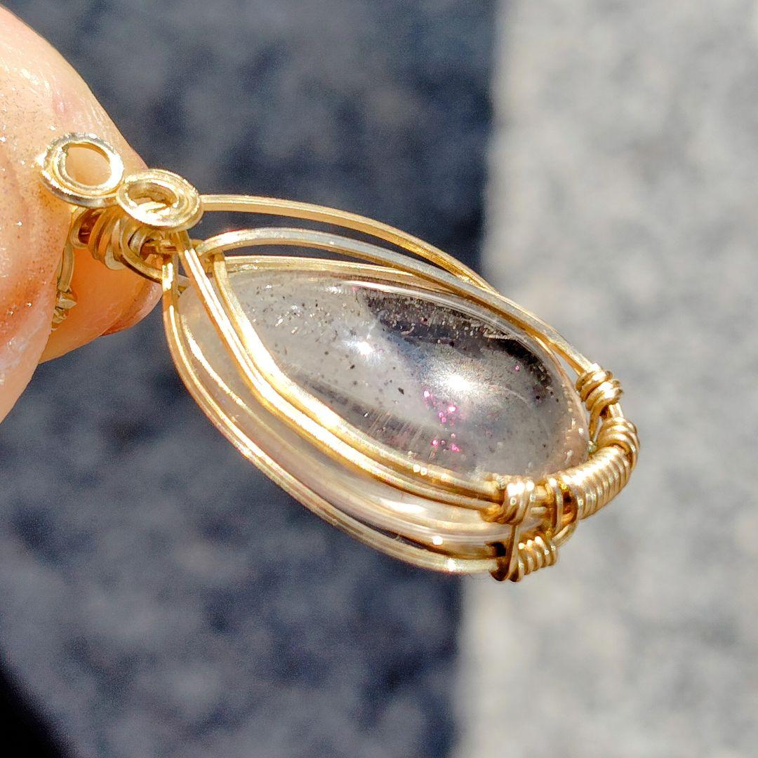 ティンカーベルクォーツ✨ピンクファイヤークォーツ✨ペンダントトップ 幻の水晶✨