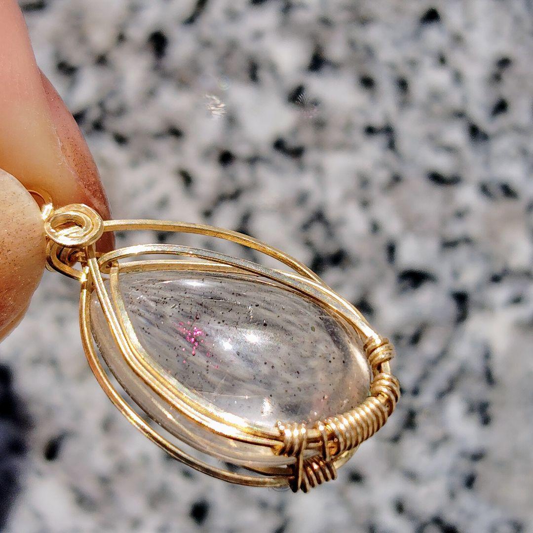 ティンカーベルクォーツ✨ピンクファイヤークォーツ✨ペンダントトップ 幻の水晶✨