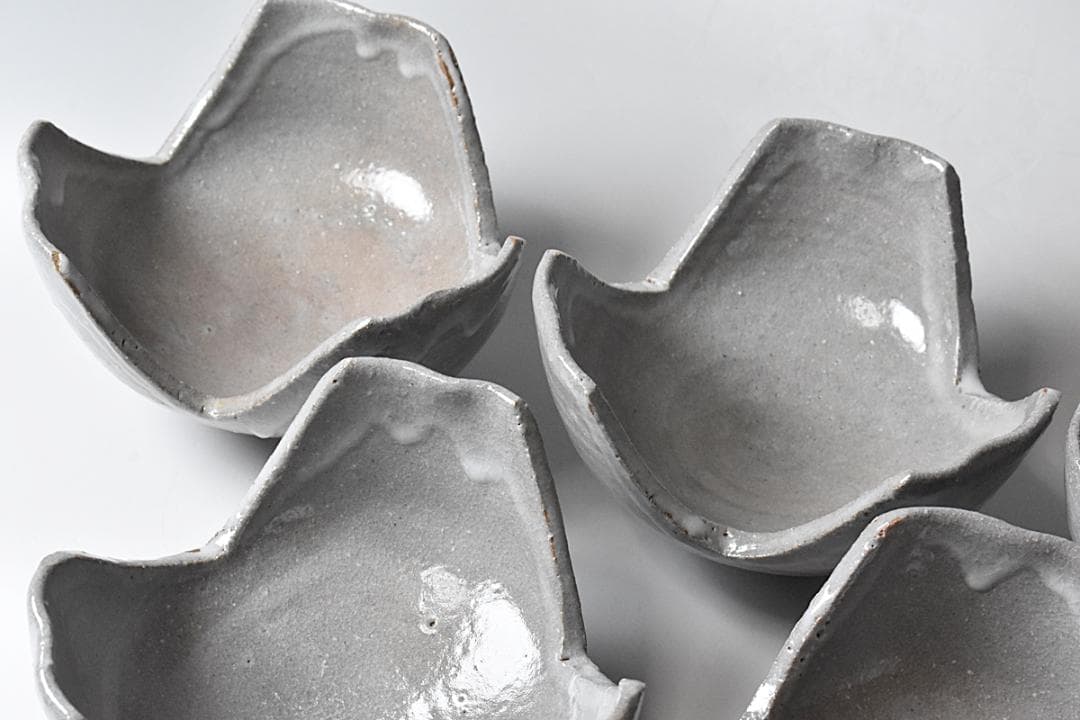 中里重利 唐津 割山椒 向付 5客 共箱 唐津焼 三玄窯