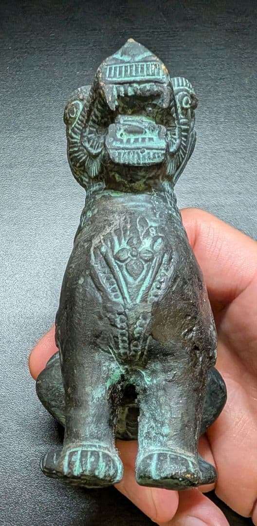 【良品】青銅製　聖獣置物　時代物　骨董アンティーク　麒麟