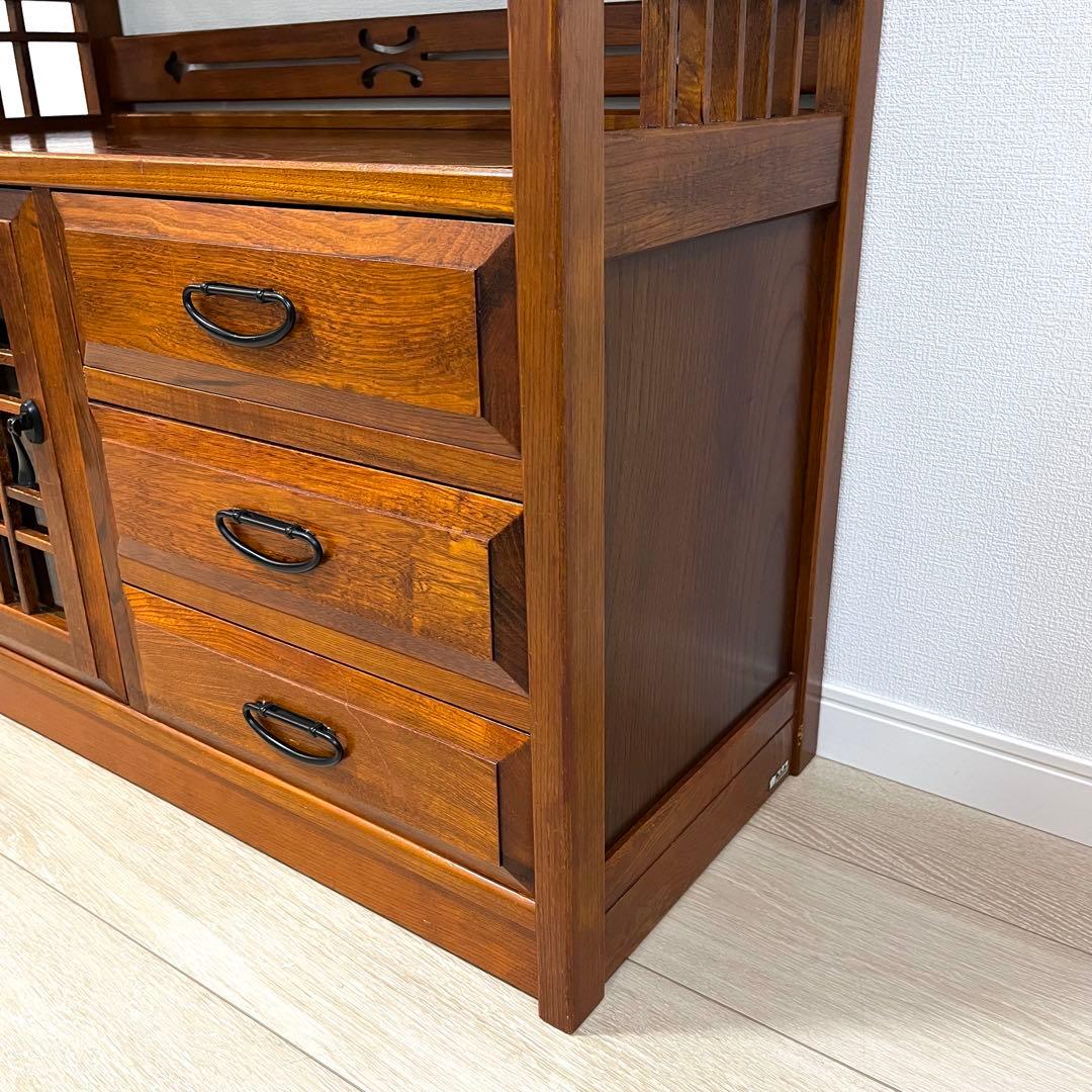 （ち17）karimoku カリモク オールドカリモク 茶箪笥 飾り棚 茶棚