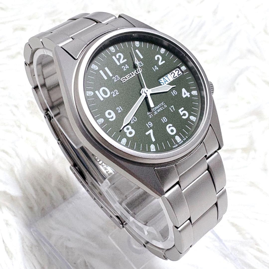 SEIKO セイコー ミリタリー 自動巻き 裏スケルトン デイデイト 21石