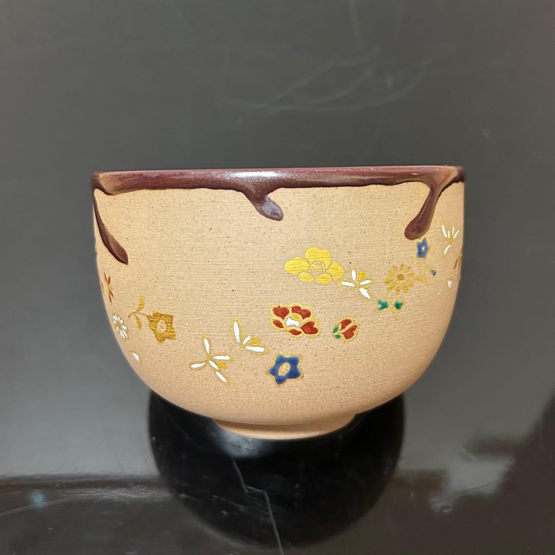 阿山　天目釉花吹雪茶碗　茶道具懐石茶箱鵬雲斎坐忘斎淡々斎即中斎七事式水屋香合棗