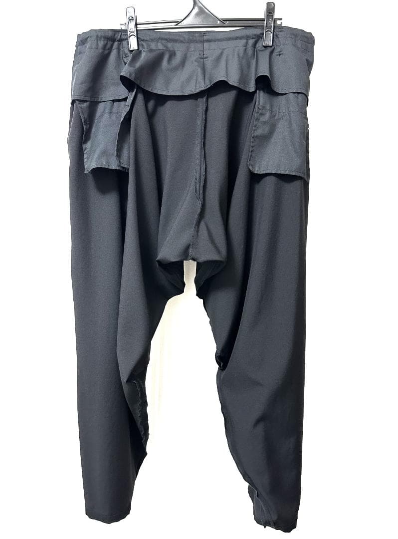 ✨極美品✨ ヨウジヤマモト プールオム 23AW シワギャバ 内股ドレープパンツ