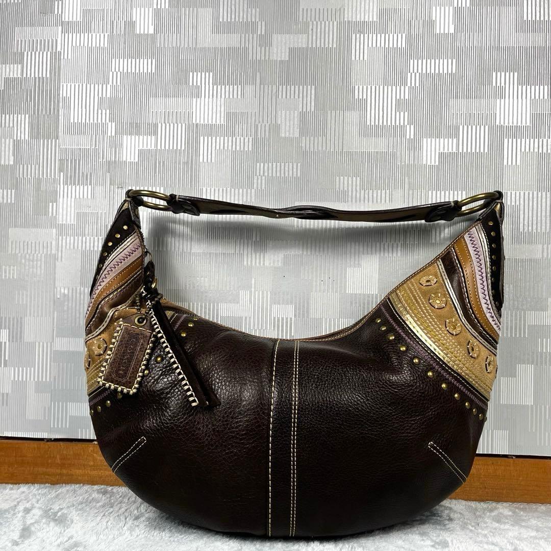 バッグ Coach Hobo Shoulder Bag Brown Leather