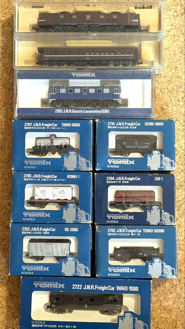 【中古】鉄道模型Nゲージ　車両各種&レールセット（EF58・キハ82他）