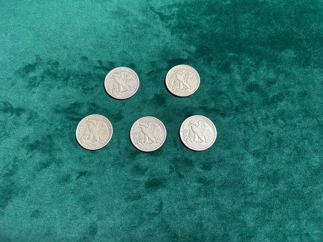 ウォーキングリバティ銀貨5枚