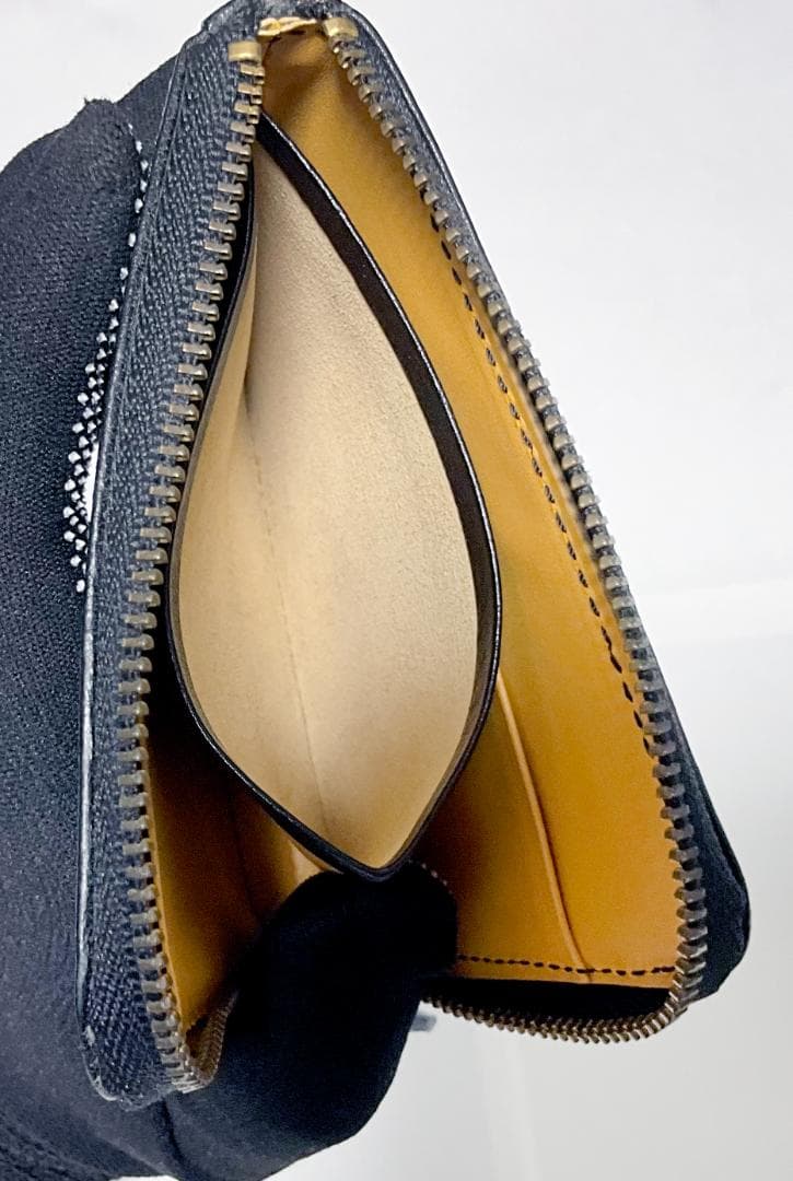 美品★GANZO Lファスナー レザー ミニ財布 コンパクト財布