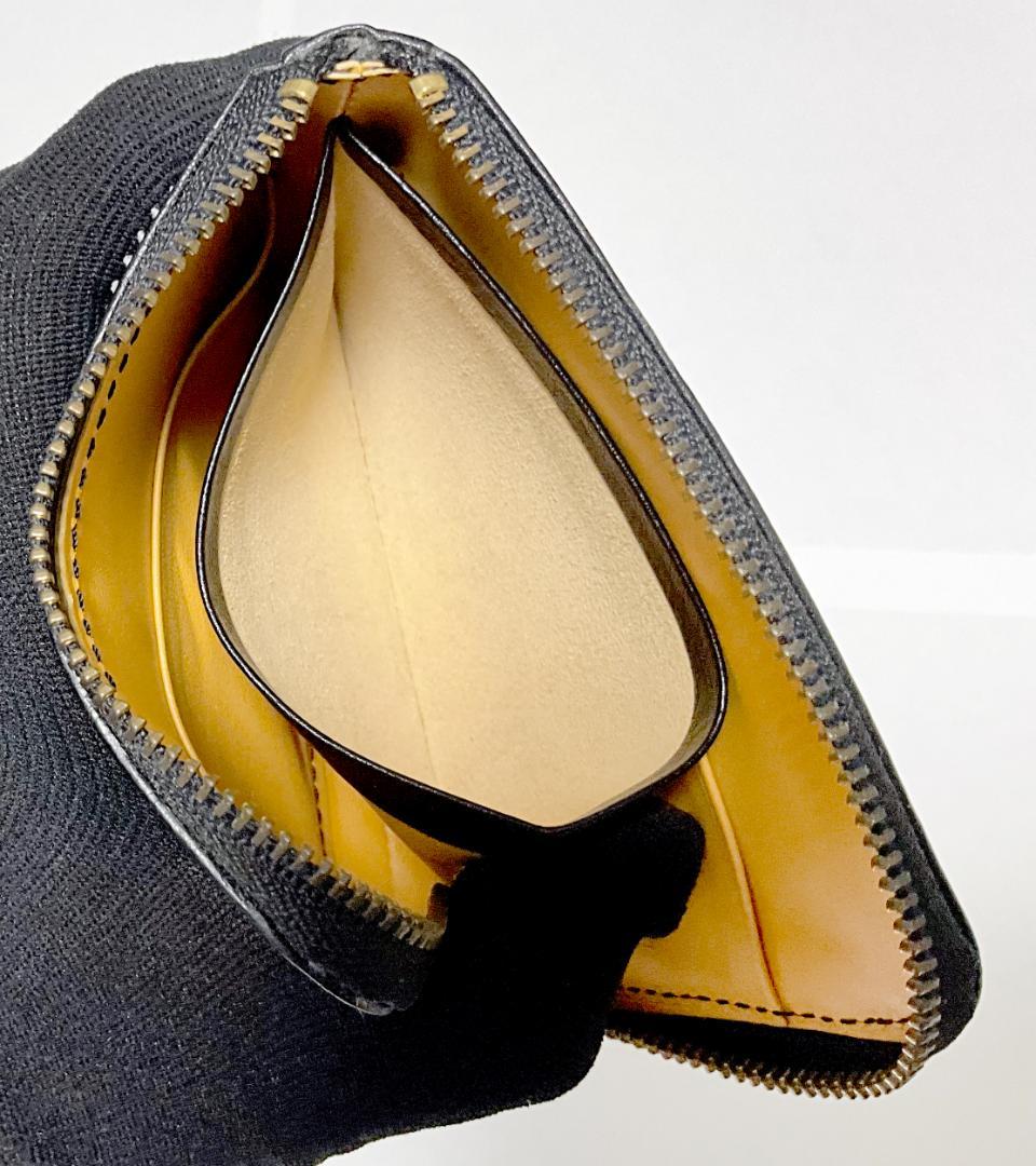 美品★GANZO Lファスナー レザー ミニ財布 コンパクト財布