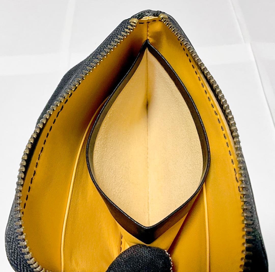 美品★GANZO Lファスナー レザー ミニ財布 コンパクト財布