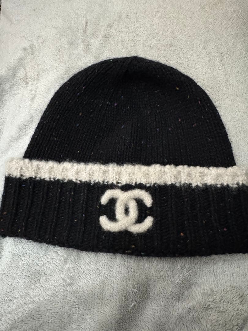 Wakaシャネル　カシミヤ　ビーニー　ニット帽