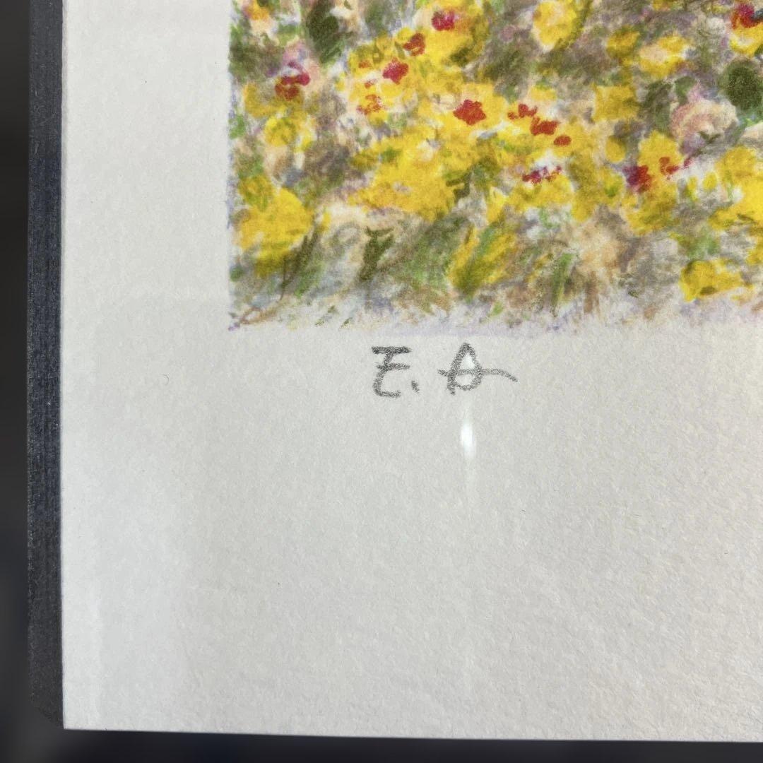 リトグラフ版画　リチャード•ナミアス 「花のある小径」