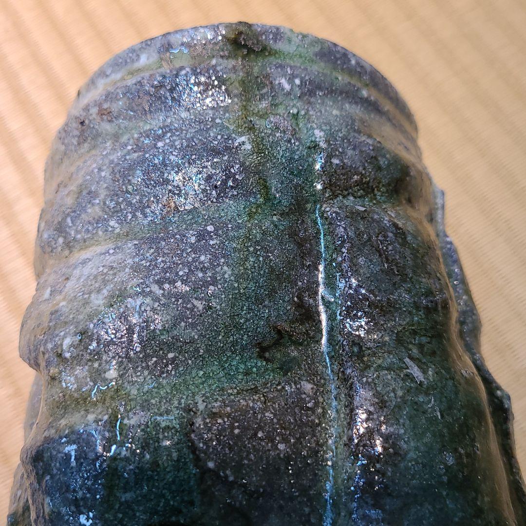 信楽焼 篠原希作 引出筒花入 高さ6.5寸（約19cm）共箱なし 本物保証