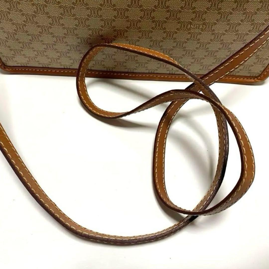 【美品✨】CELINEセリーヌ ショルダーバッグ マカダム柄 ブラウントリオンフ