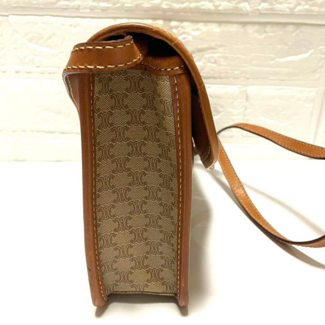 【美品✨】CELINEセリーヌ ショルダーバッグ マカダム柄 ブラウントリオンフ