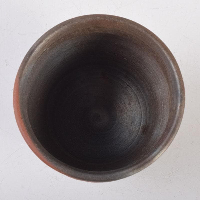 常滑焼　小西洋平作　窯変　ぐい呑　共布共箱　V　8657