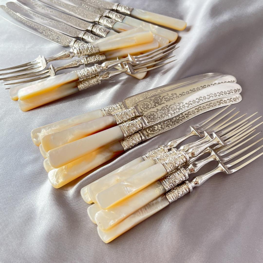 【Allen & Darwin】【白蝶貝 】デザートセット マザーオブパール