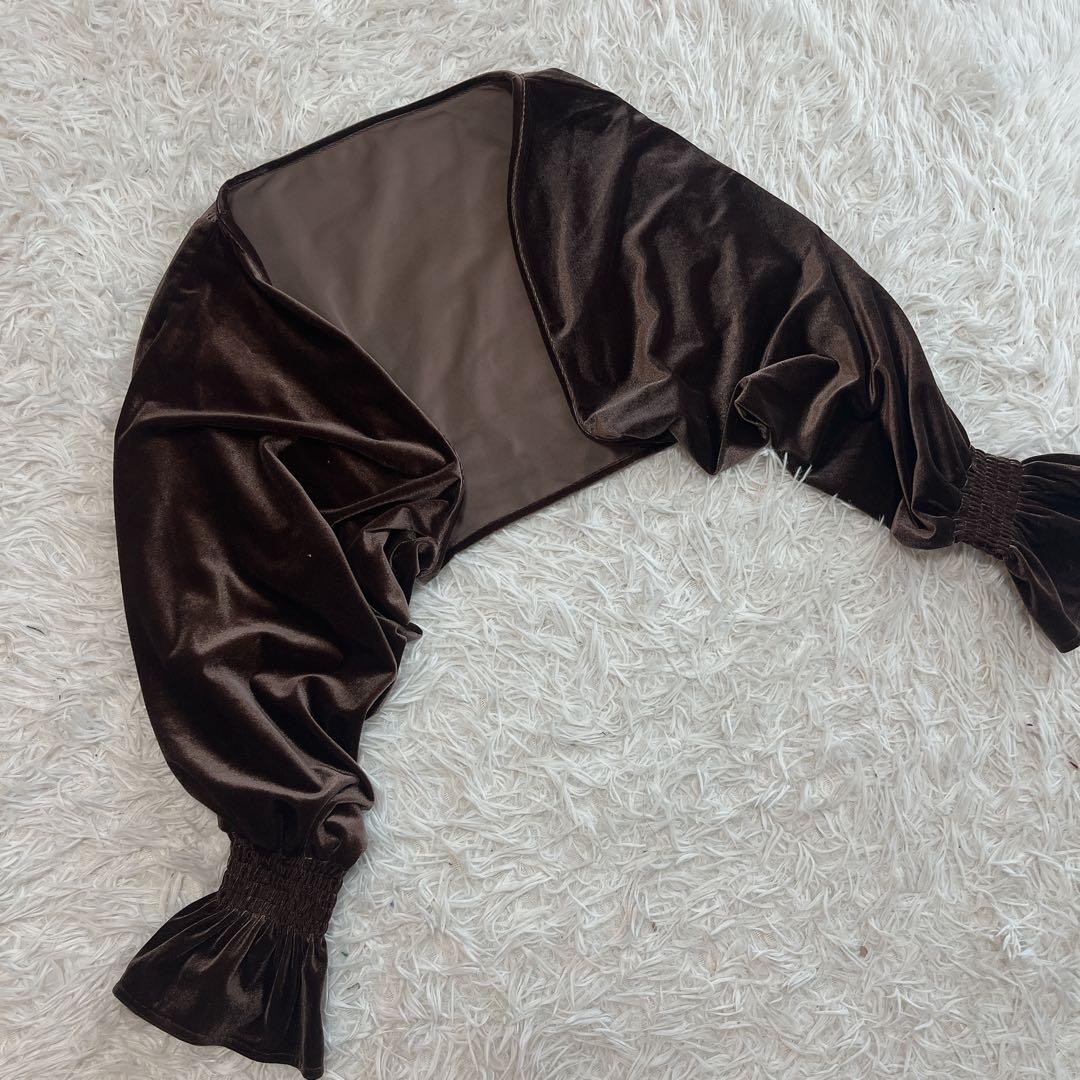 美品 PourVous ボレロセットベロアドレス 結婚式 パーティー お呼ばれ