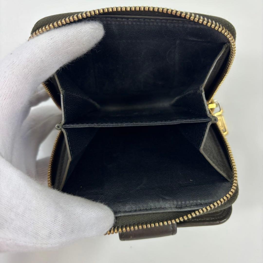 【激レア】イヴサンローラン　YSL　折財布　カサンドラ　エンボス　グリーン