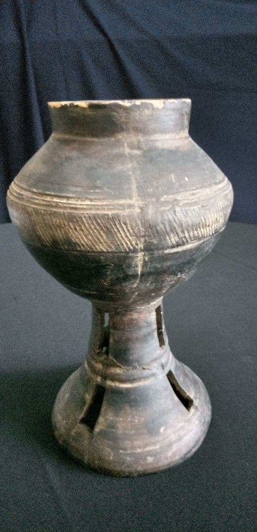 須恵器、土器線刻模様の陶器香炉