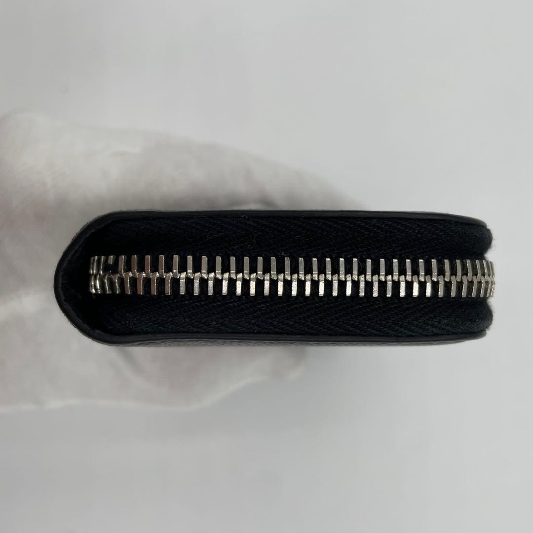 サンローランパリケース ラウンドジップ キャビアスキン ブラック