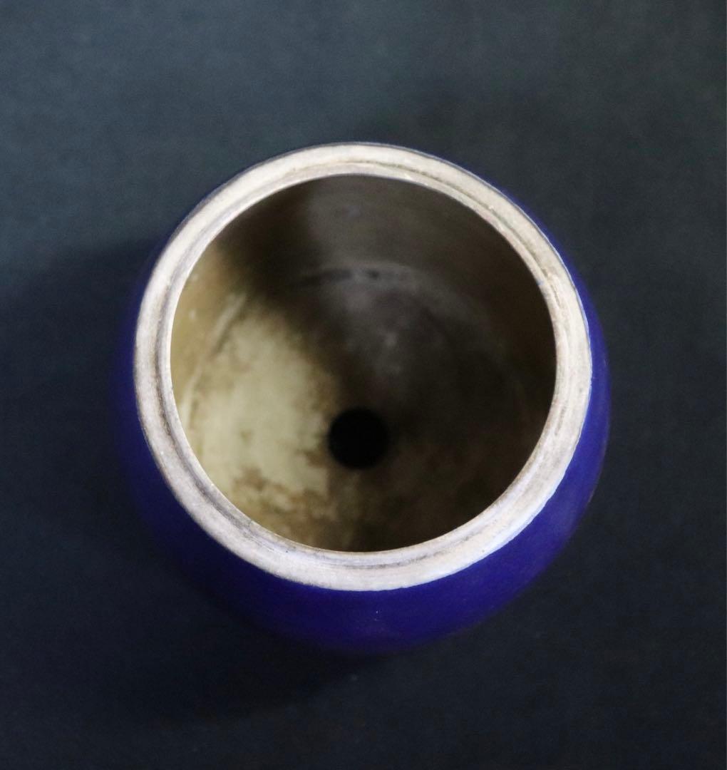 時代　藍釉ミニ盆栽鉢　送料込み0727