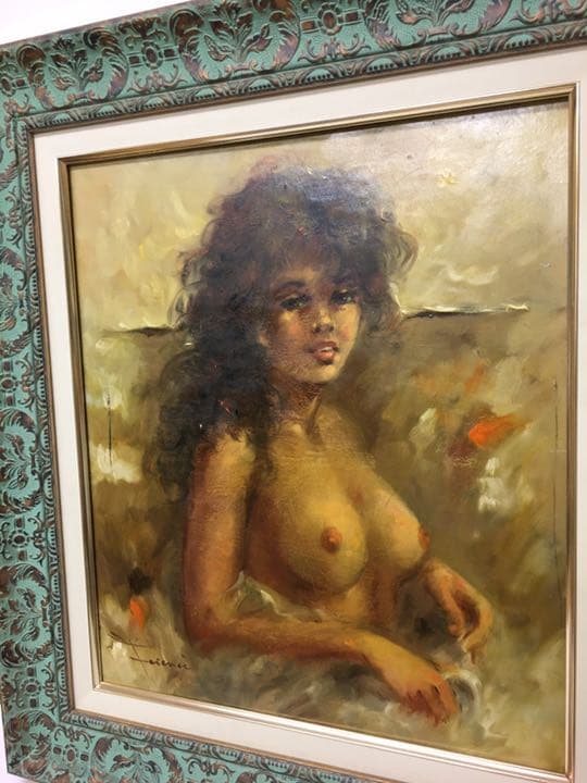 油絵肉筆画手描きイタリアの画家フエレンス　画題裸婦油絵