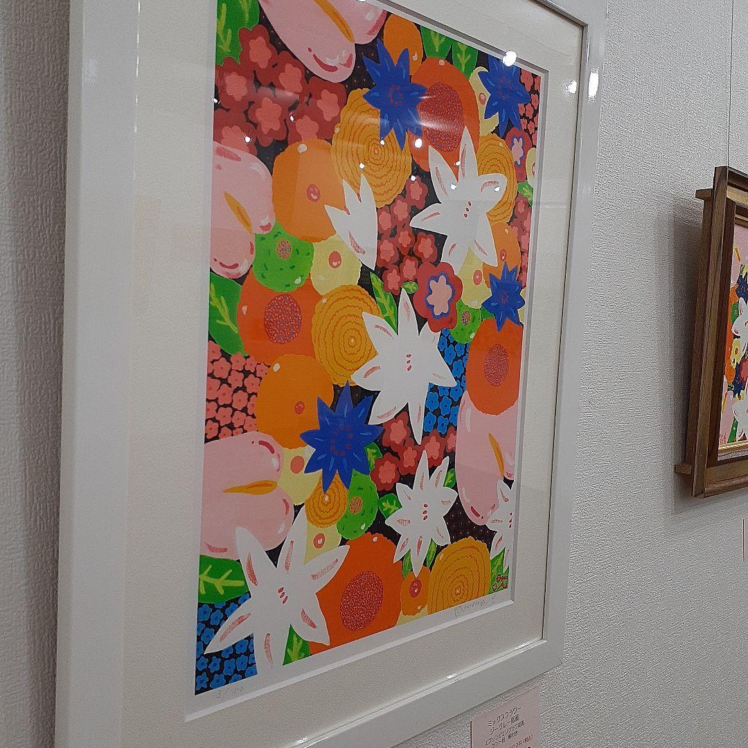 ジークレー版画　ミックスフラワー　3/100エディション　A3サイズ　額付き