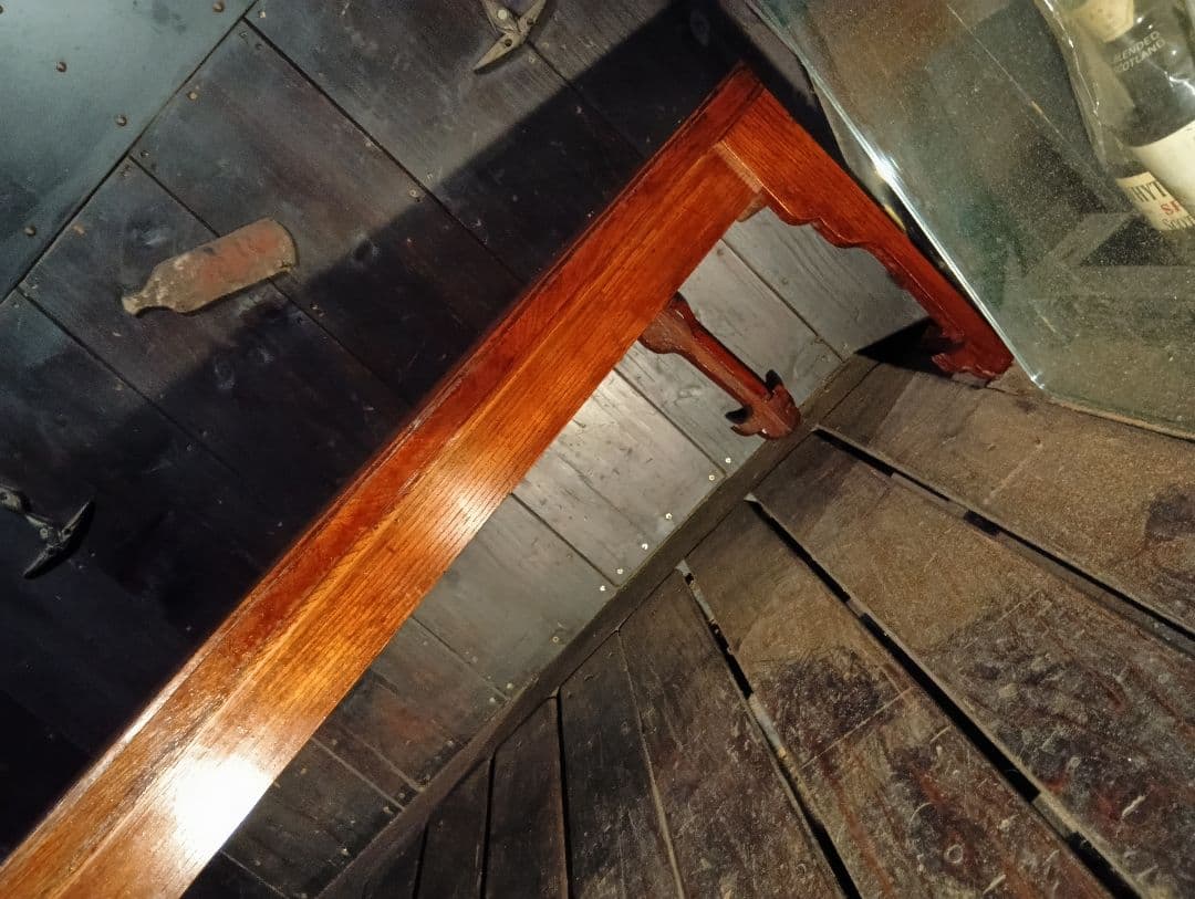 希少　明治期　欅　一枚板　組木細工　削り出し　文机　長尺机　錨脚