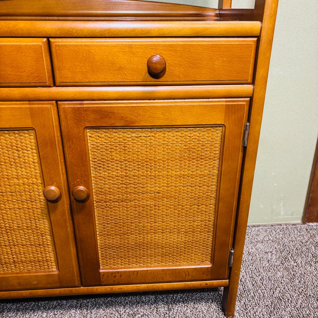 オールドカリモク　電話台　FAX台　キャビネット　昭和レトロ