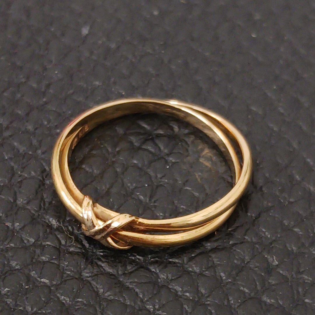 (C012013) K18 YG リング 指輪 4℃ ヨンドシー 約9-10号